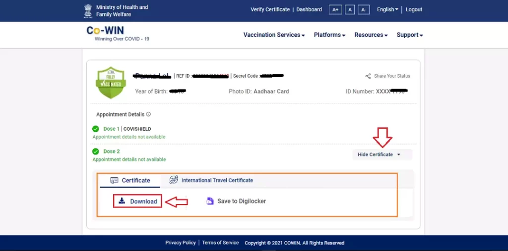 covid certificate kaise download karen