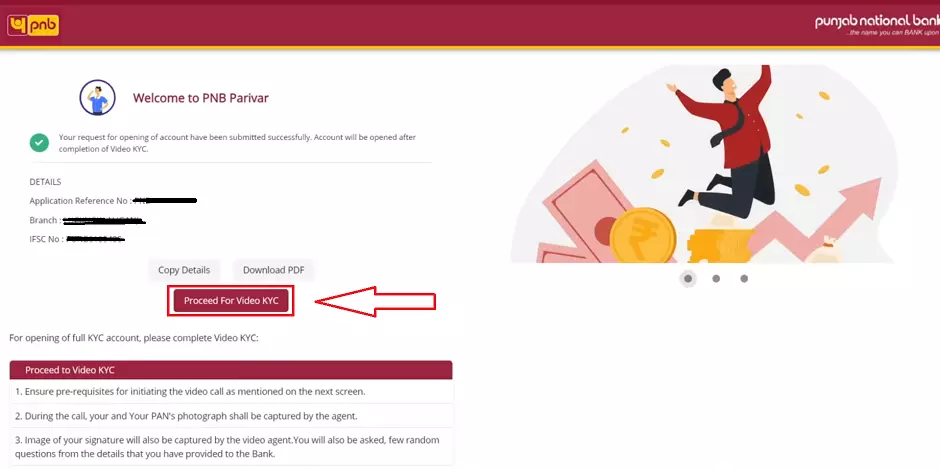 pnb bank account open online video kyc