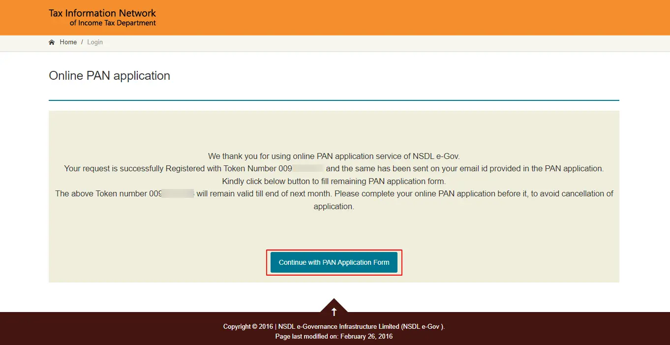 जब आप pan card बनाने के लिए रजिस्ट्रेशन करेंगे तो एक Token Number मिलेगा उसके बारे में इस फोटो में बताया गया है। 