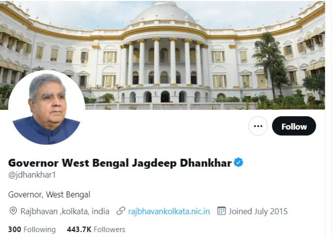 jagdeep dhankhar twitter account
