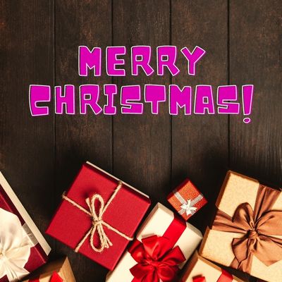  wishing merry Christmas with gifts 