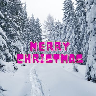 images of merry Christmas with snow and tree background