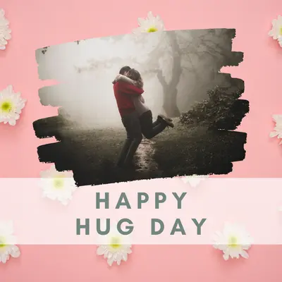 a couple hug each other - with happy hug day