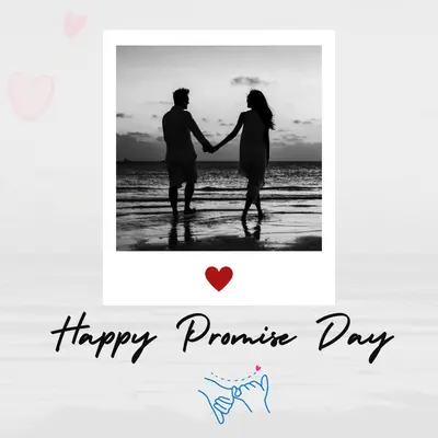 black and white with
red heart- happy promise day images 