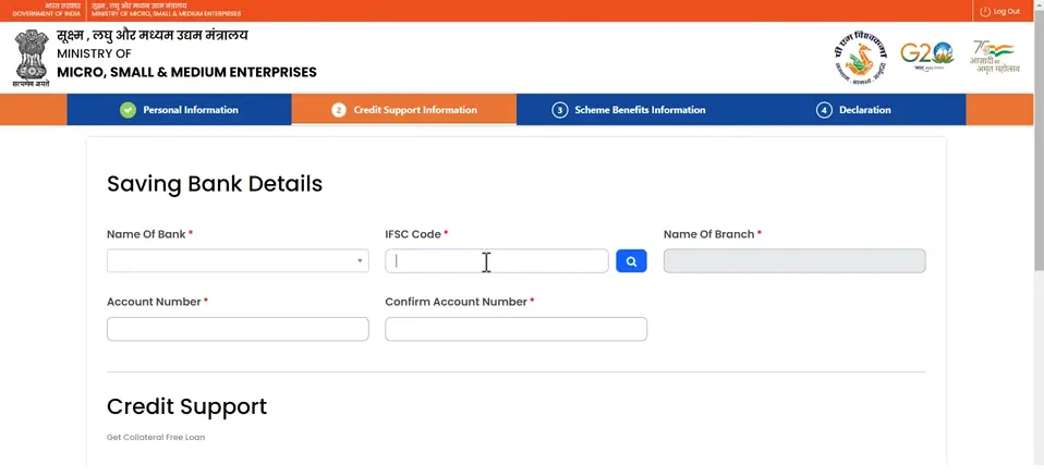 pradhan mantri vishwakarma yojana bank details