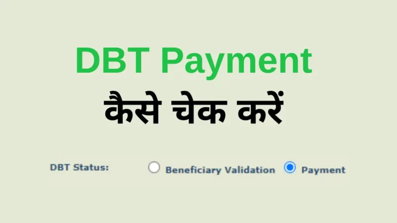 DBT पेमेंट कैसे चेक करें | DBT Payment Check Kaise Kare