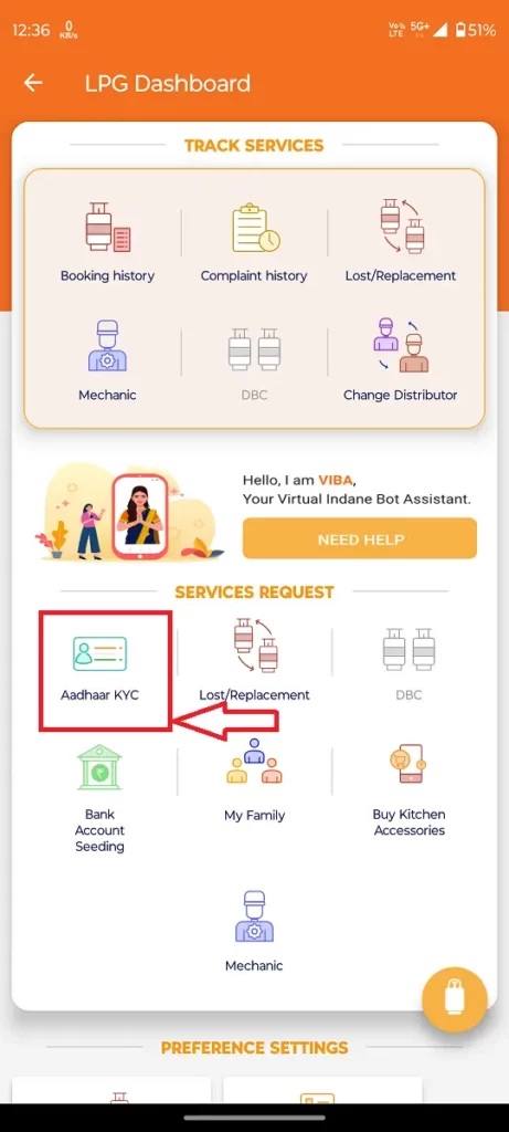 indane lpg gas kyc online