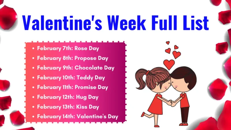 Valentine Week Full List 2024: 7-14 February Valentine Day